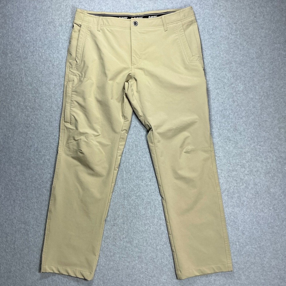 Hi-Tec Mens Outdoor Hiking Pants Tan Khaki Stretch Cargo 34x30